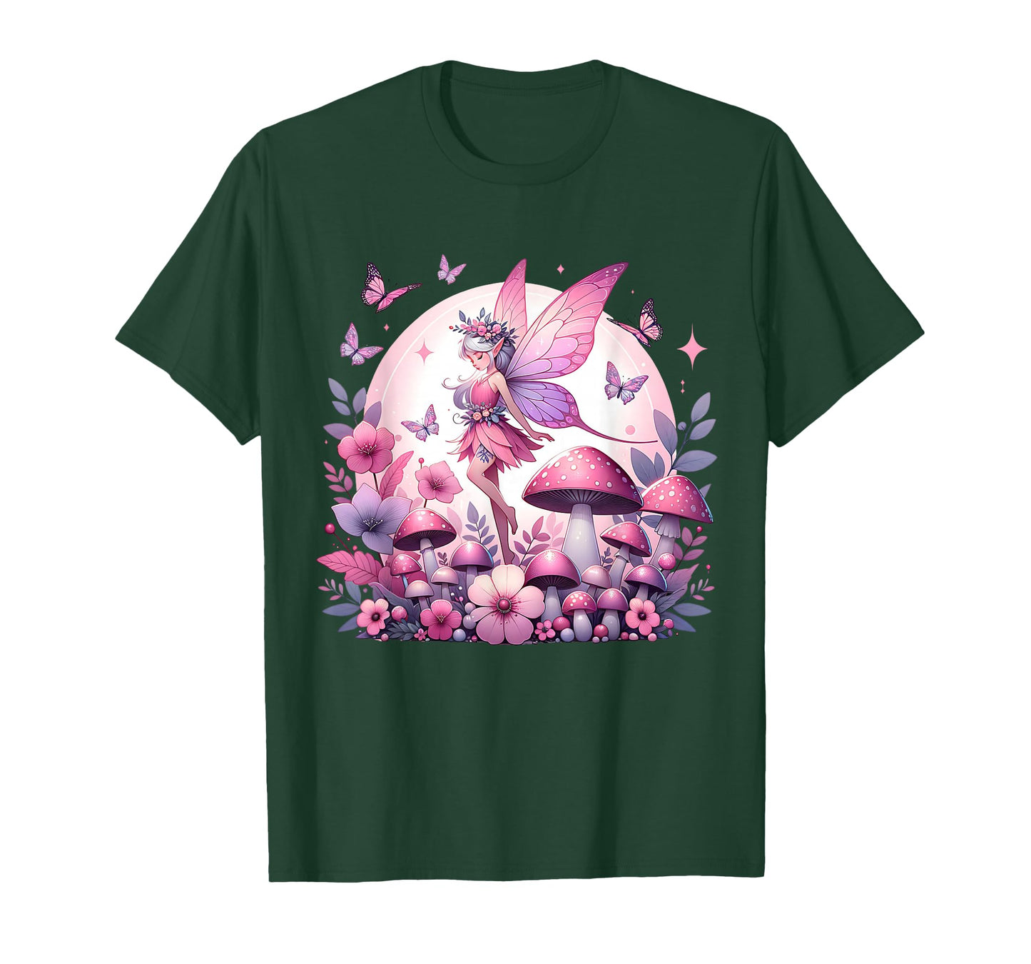 Enchanted Forest Fantasy Fairy Mystical Butterfly & Floral T-Shirt