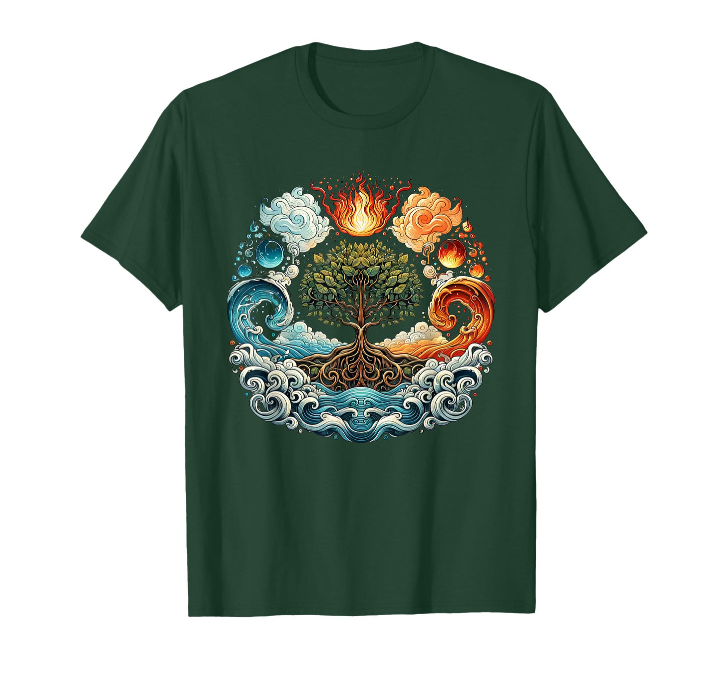 Tree of Life Spiritual Earth, Water, Fire & Air T-Shirt