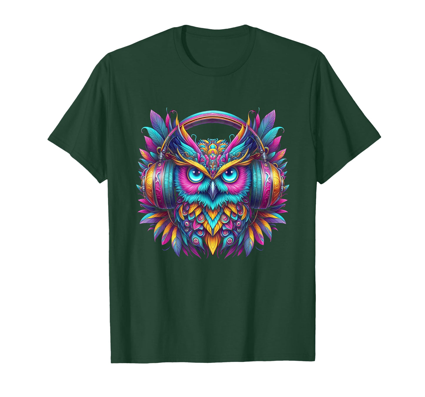 Rave Rainbow Owl House EDM Festival Raver Animal EDC T-Shirt