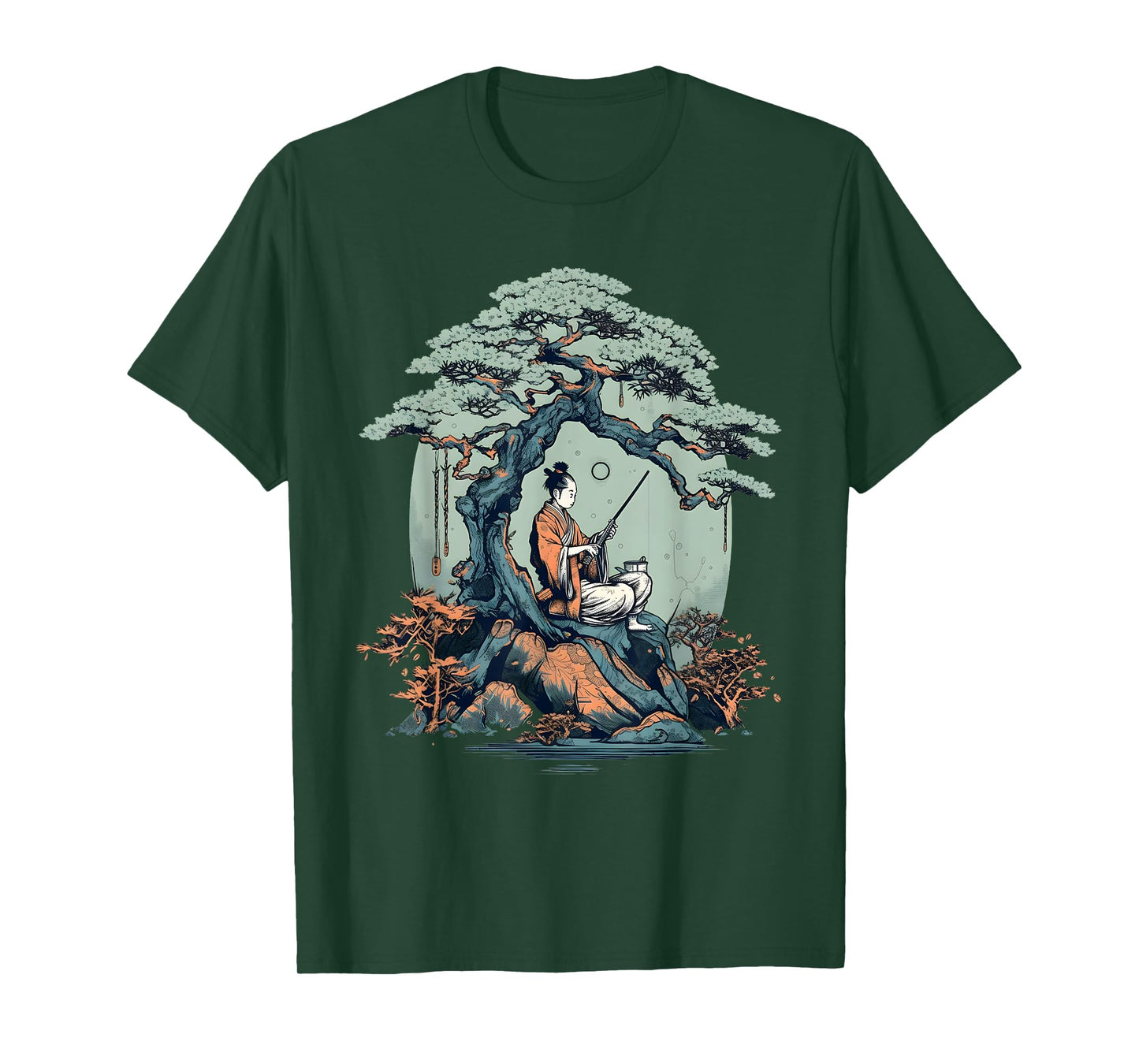 Relaxing Samurai Bonsai Tree T-Shirt
