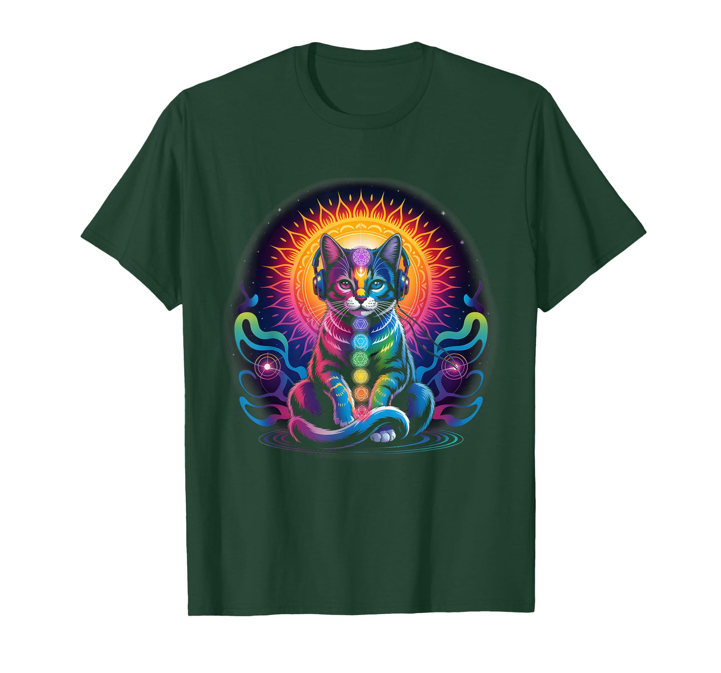 Colorful Zen Cat Meditating Buddha Cat Fancy T-Shirt