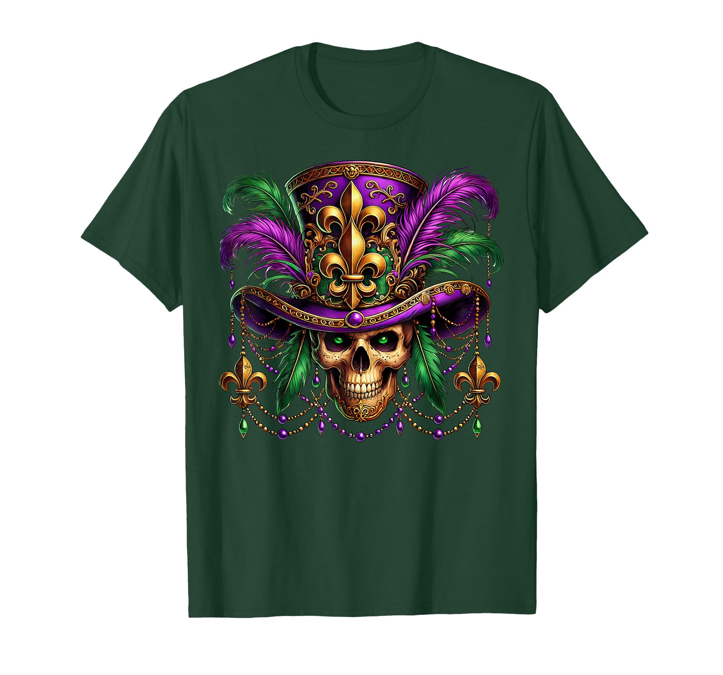 Mardi Gras Costume Sugar Skull Carnival Halloween Witch Men T-Shirt