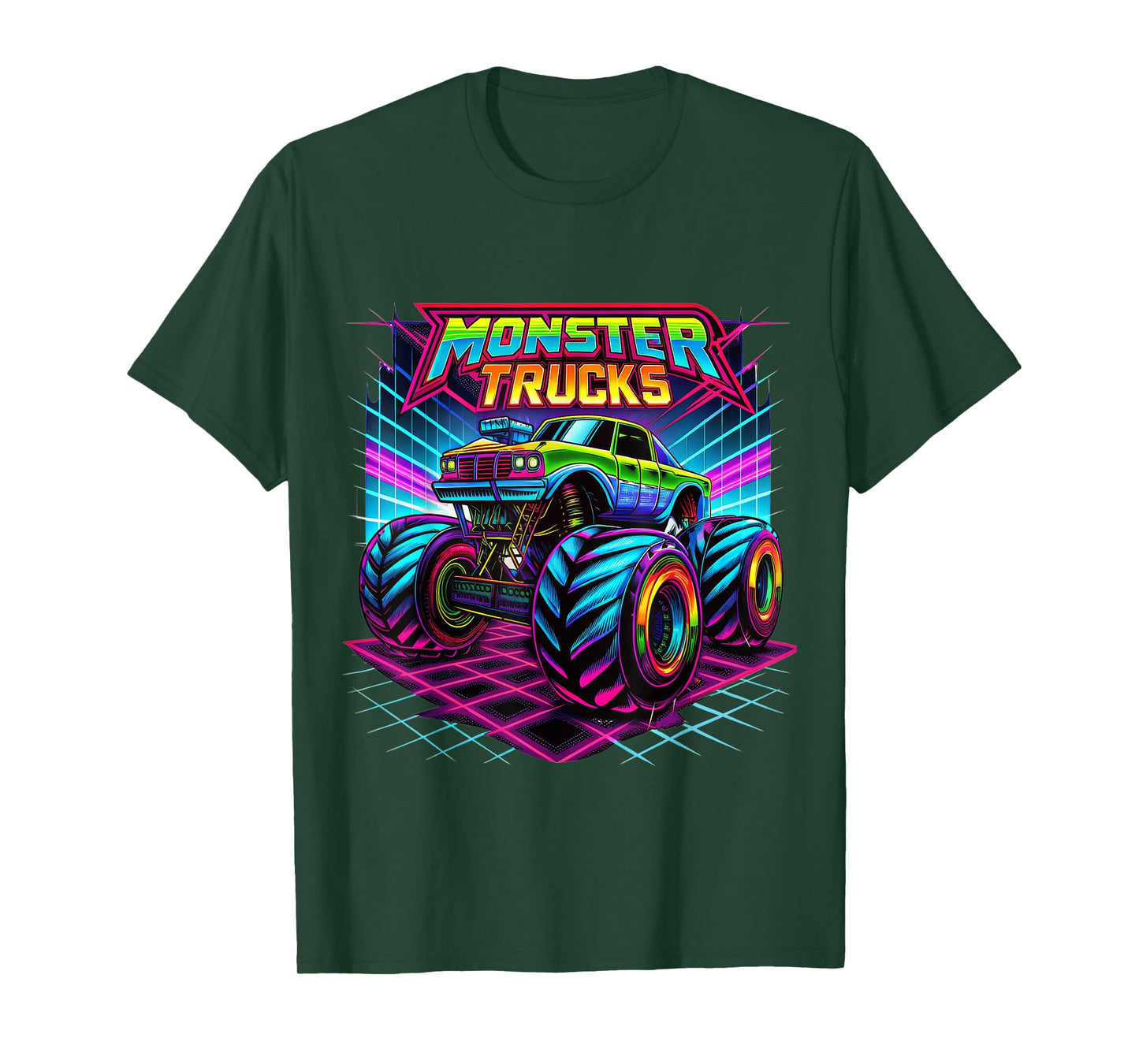Monster Truck Colorful Graffiti For Toddlers Youth Adults T-Shirt