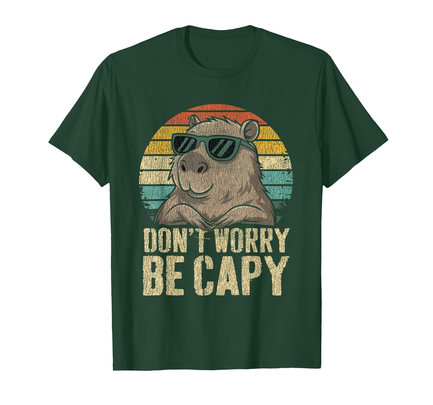 Dont Worry Be Capy Capybara Retro Men Women Boys Kids Youth T-Shirt