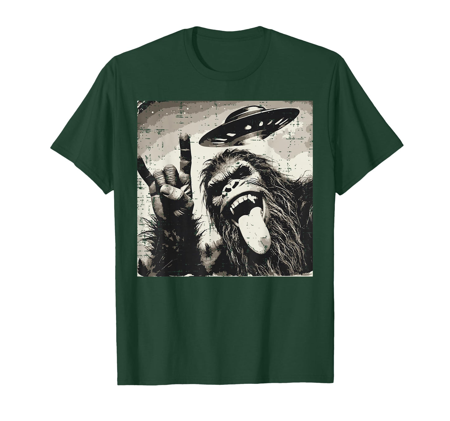 Bigfoot Rocker Tongue Ufo Selfie Sasquatch Rock Men Boys Kid T-Shirt