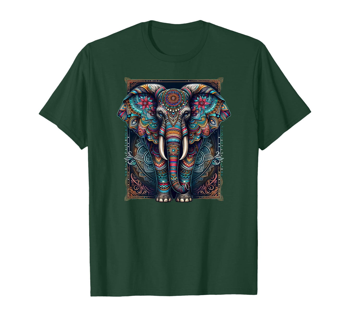 Mandala Elephant Wisdom Indian Elephant Zen Yoga Mindfulness T-Shirt