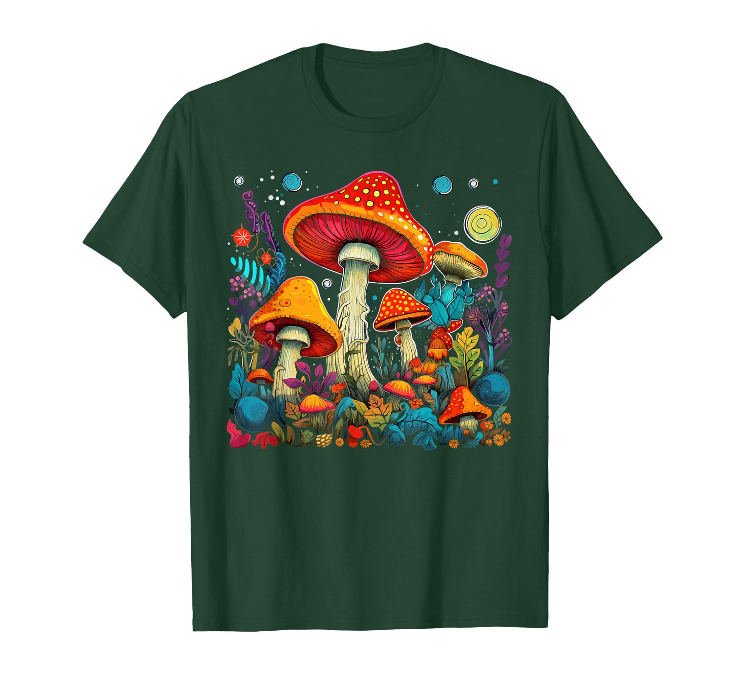 Hippie Mushrooms Psychedelic Forest Fungi Festival T-Shirt