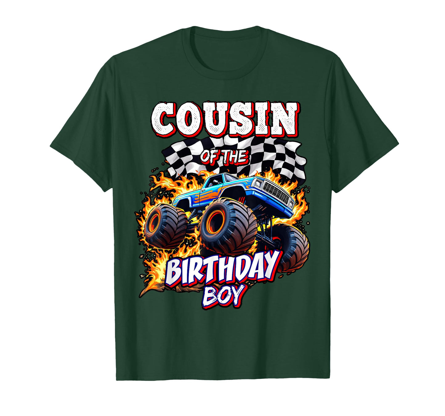 Cousin of the Birthday Boy Monster Truck Birthday Party T-Shirt