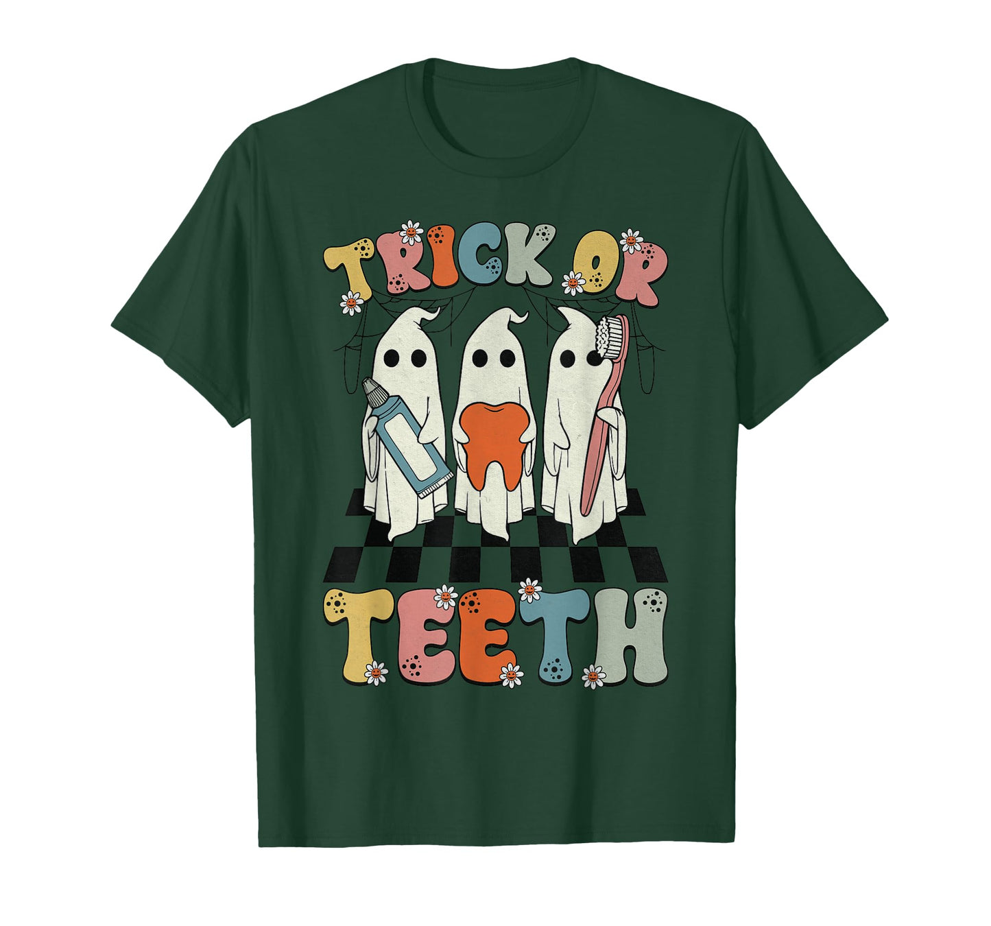 Funny Trick Or Teeth Halloween Dental Hygienist Or Assistant T-Shirt