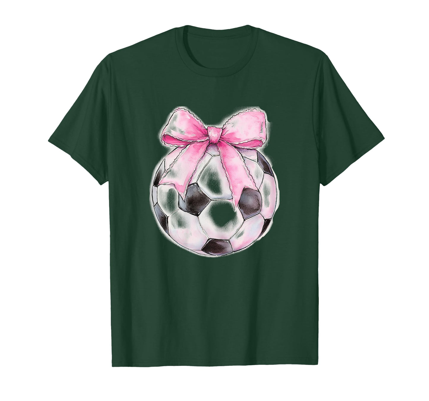 Soccer Ball Pink Coquette Bow Dainty Ribbon Girls Soccer T-Shirt