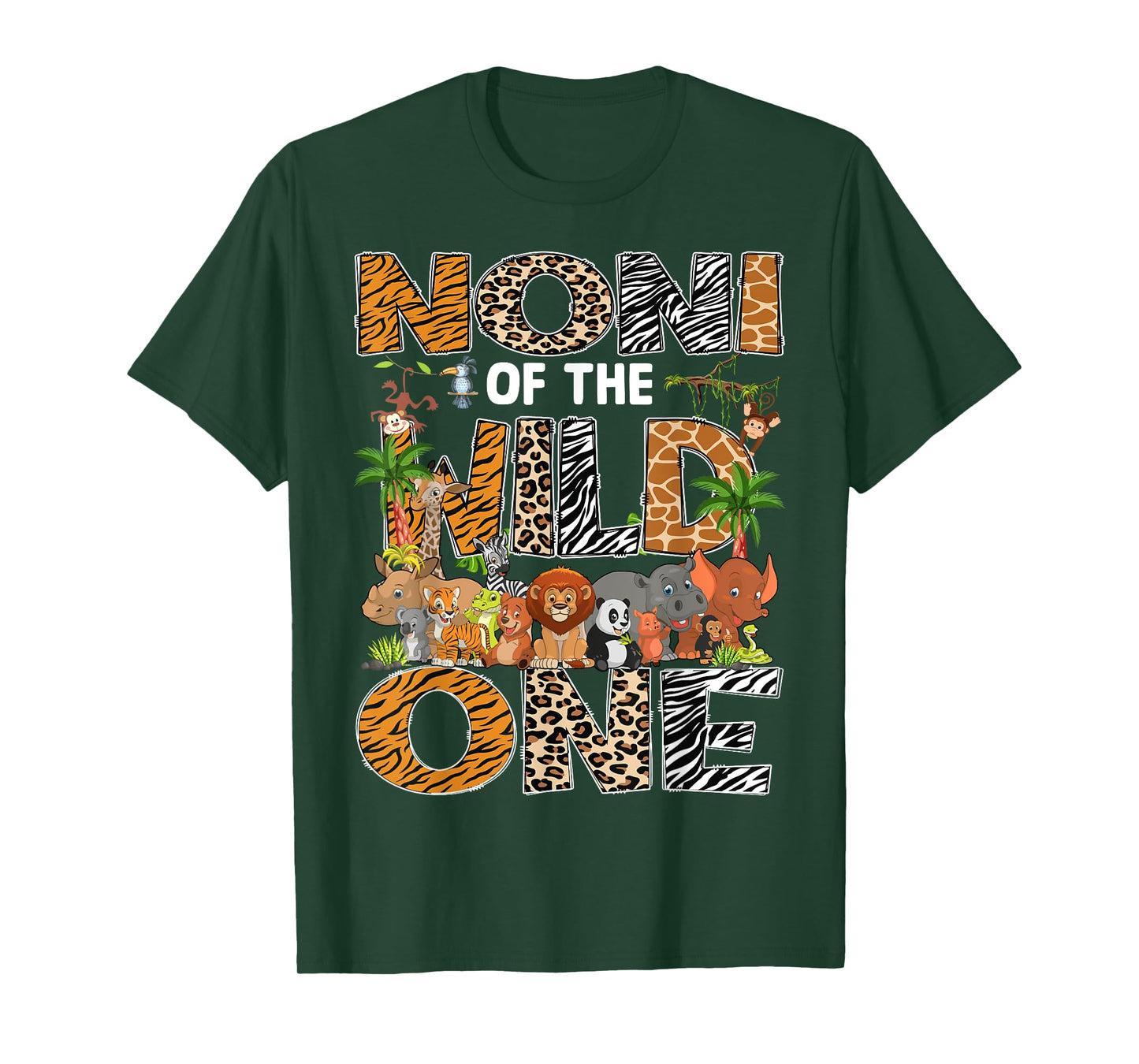 Noni Of The Wild One Safari Zoo Animal 1St Birthday T-Shirt