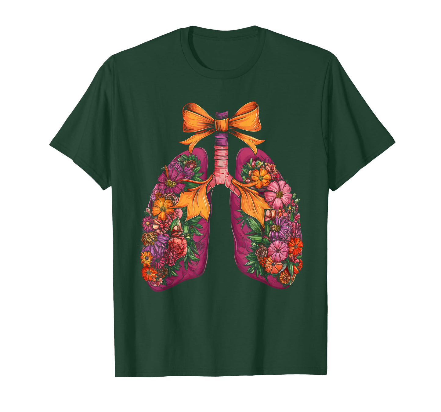 Lungs Flower Halloween Respiratory Therapist bow coquette T-Shirt
