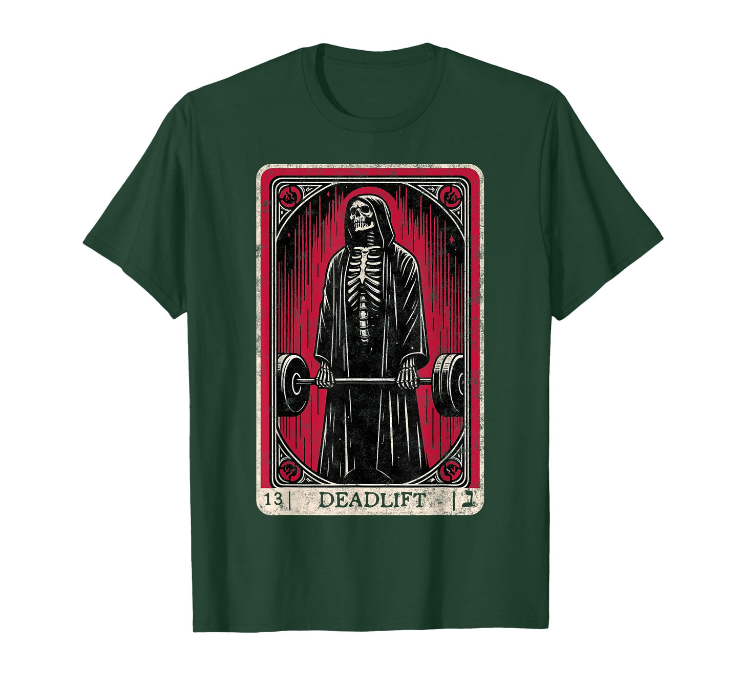 Vintage Deadlift Skeleton Halloween Gym Jokes Weightlifting T-Shirt
