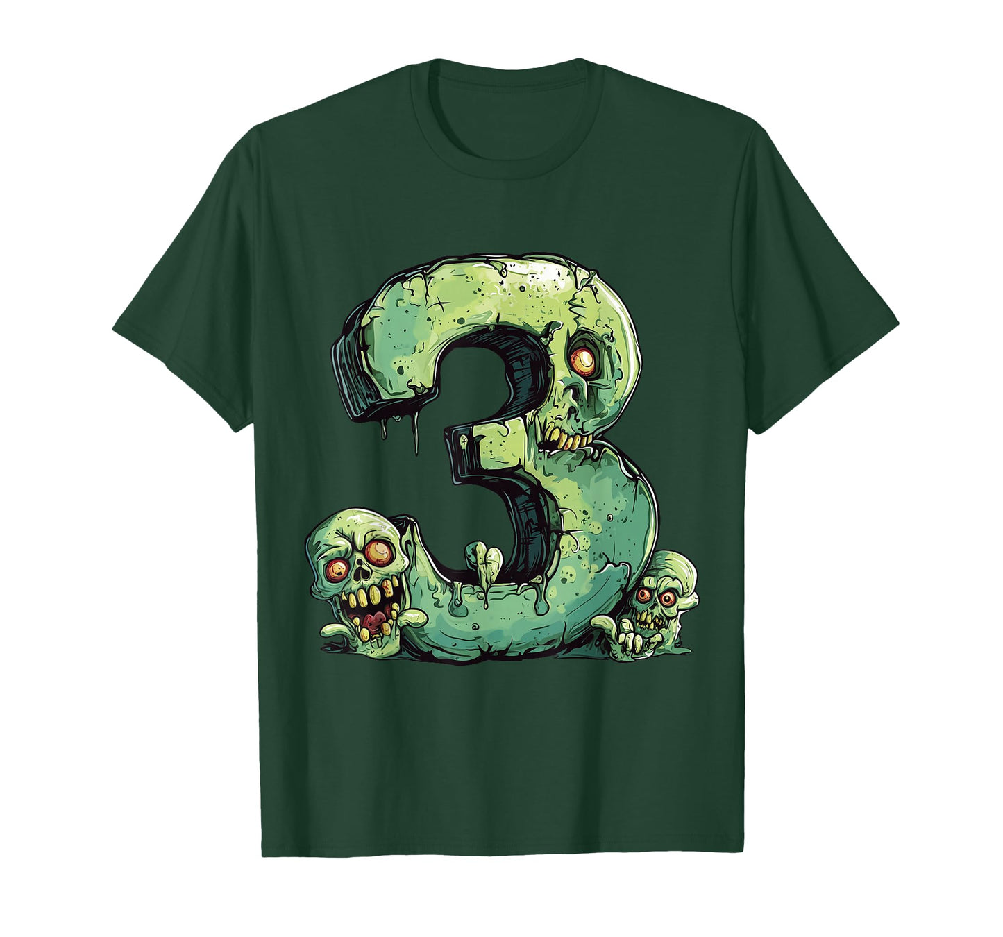 Toddler 3rd Birthday Zombie Halloween Themed 3 Year Old Kids T-Shirt