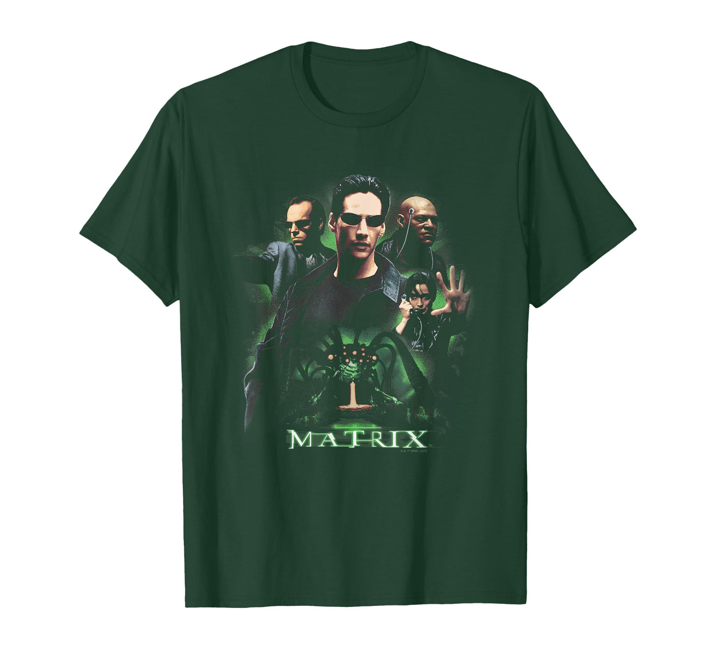 The Matrix Neo Vs. The Machines Distressed Retro Poster T-Shirt