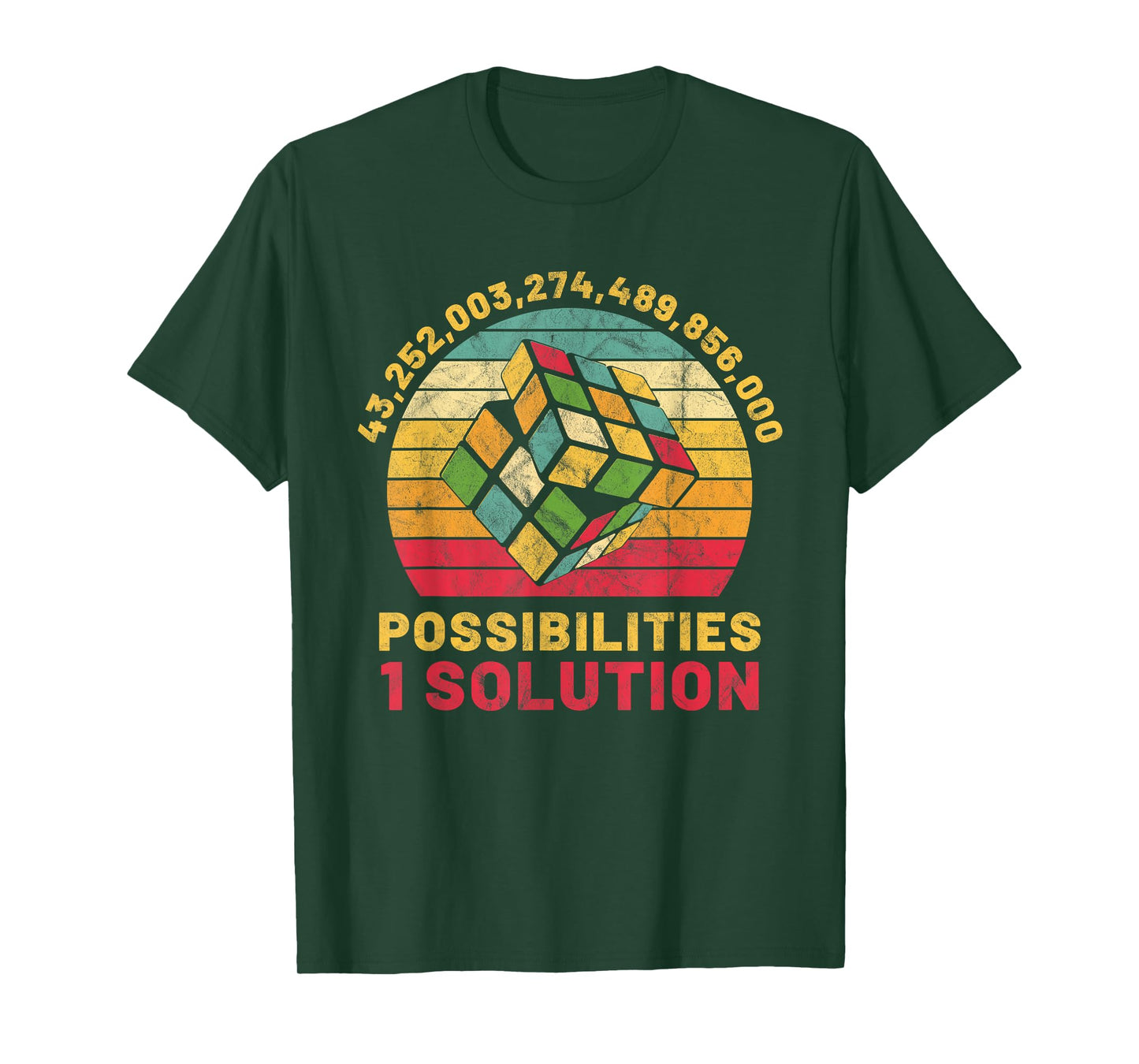 Puzzle Cube Funny One Solution Speed Cubing Retro Math T-Shirt