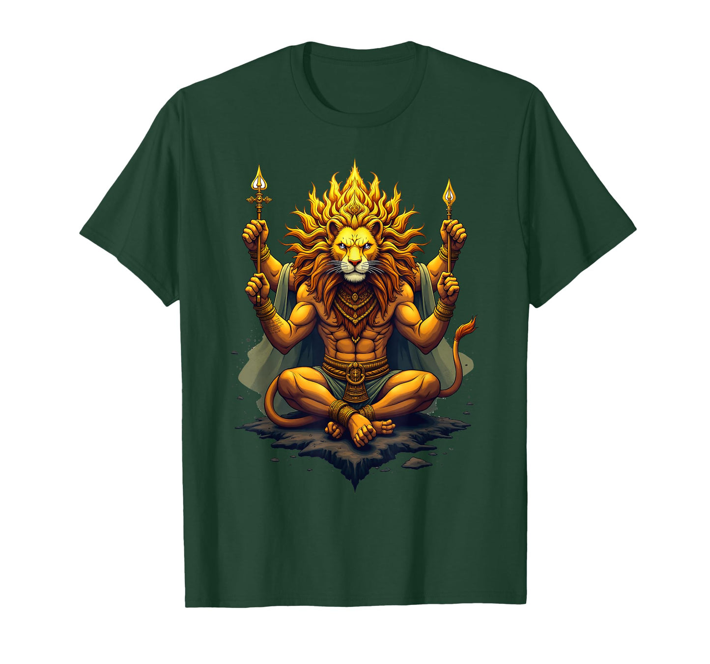Majestätischer Narasimha Löwengott Design Göttliche Symbole T-Shirt