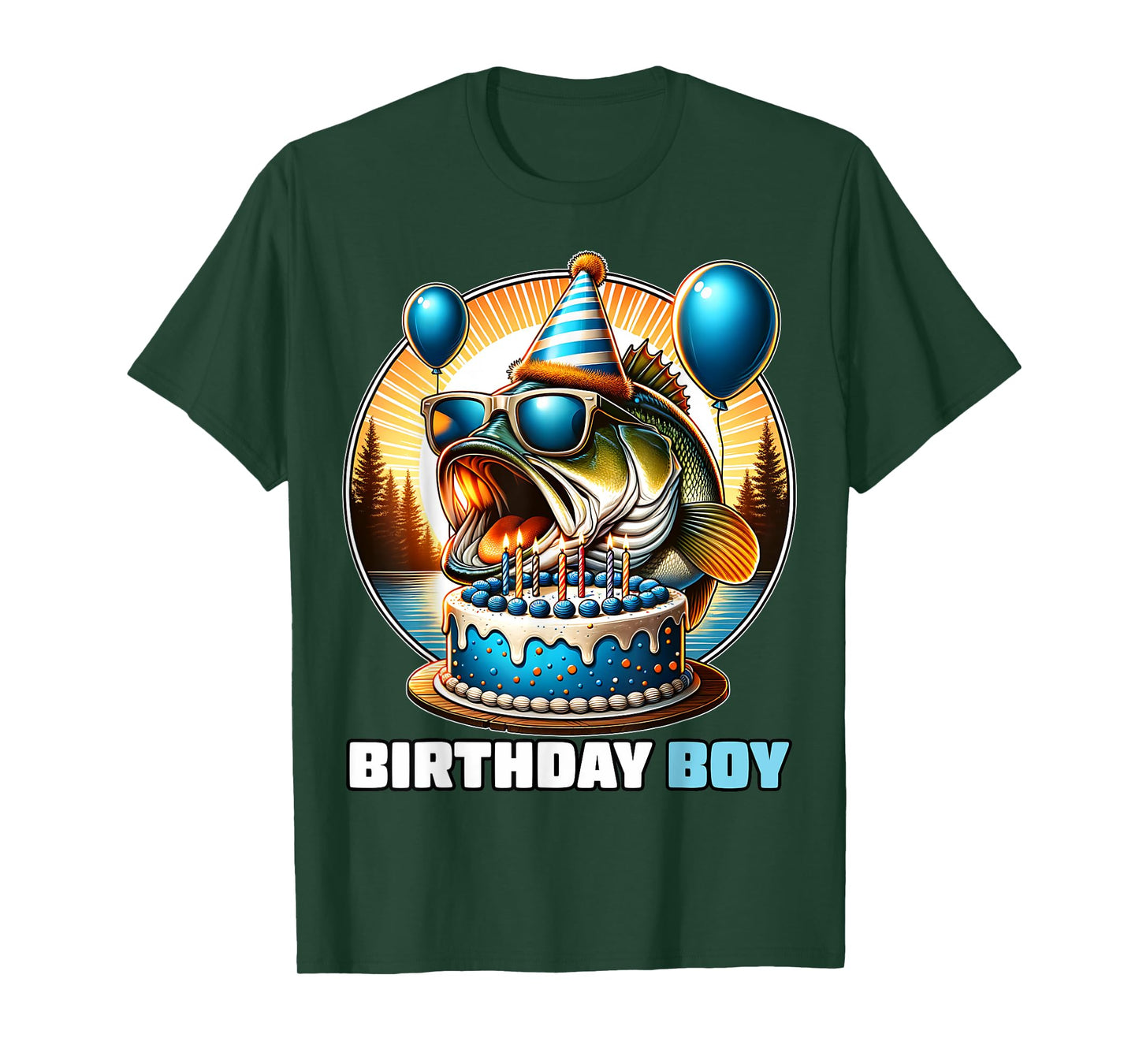 Funny Birthday Boy Fishing Birthday Shirt Bday Party Kids T-Shirt