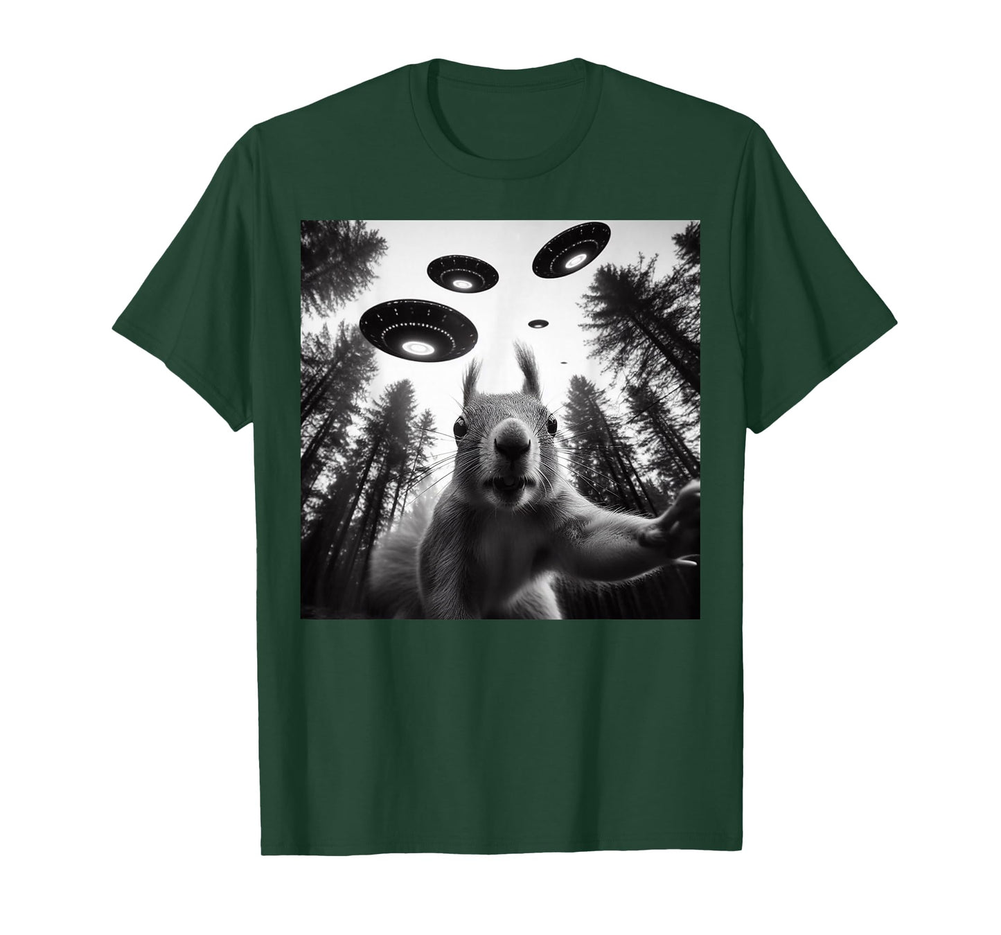 Squirrel Selfie With Alien UFO Funny Gifts For Men Women Kid T-Shirt