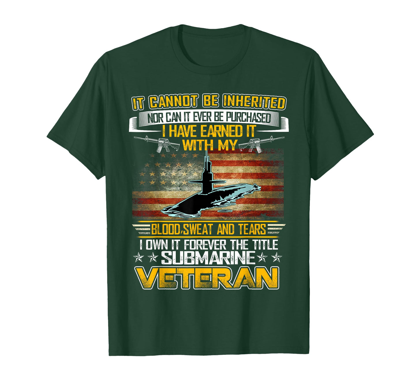 US Military Submarine US Flag Gifts For A Veteran Submariner T-Shirt