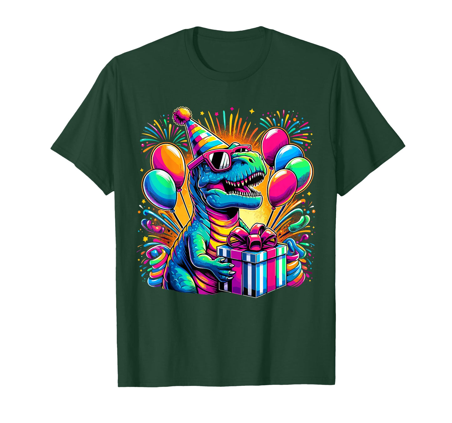 Dinosaur Birthday Party T-Rex Retro Dinosaur T-Shirt