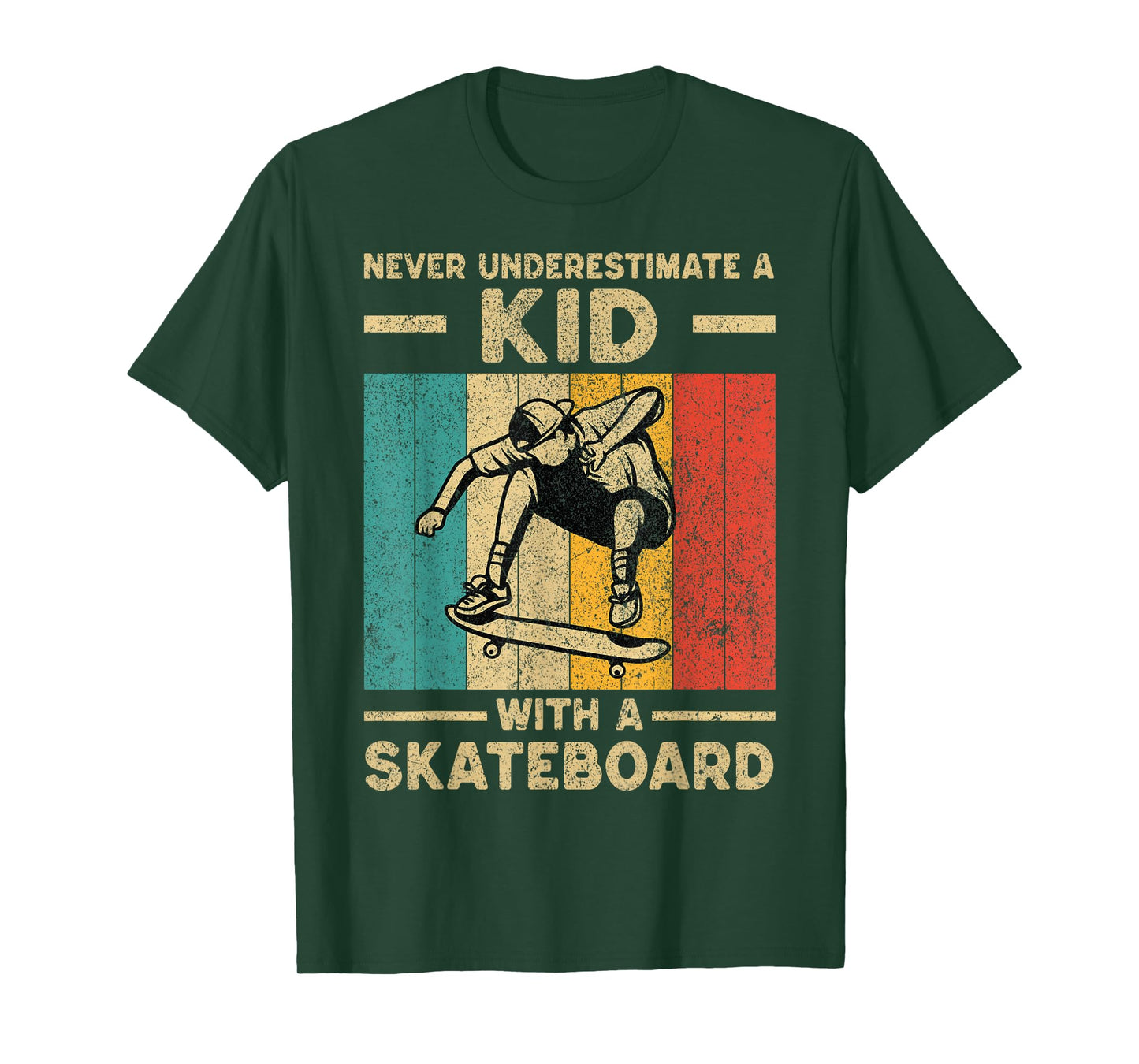 Never Underestimate A Kid With A Skateboard Skateboarding T-Shirt