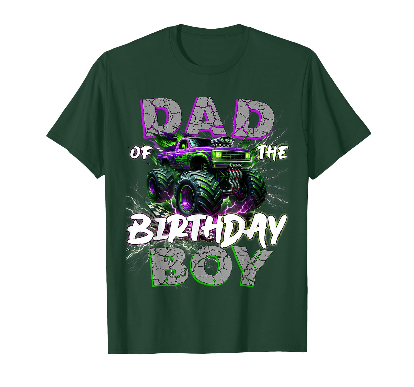 Dad Of The Birthday Monster Truck Family Matching Party T-Shirt