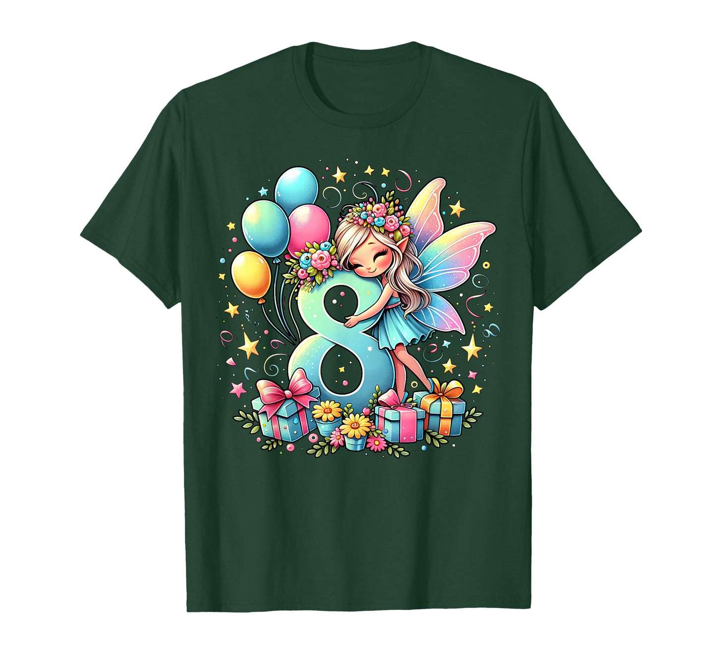 Kids Fairy Theme eighth Bday Party 8th Fairy Birthday T-Shirt