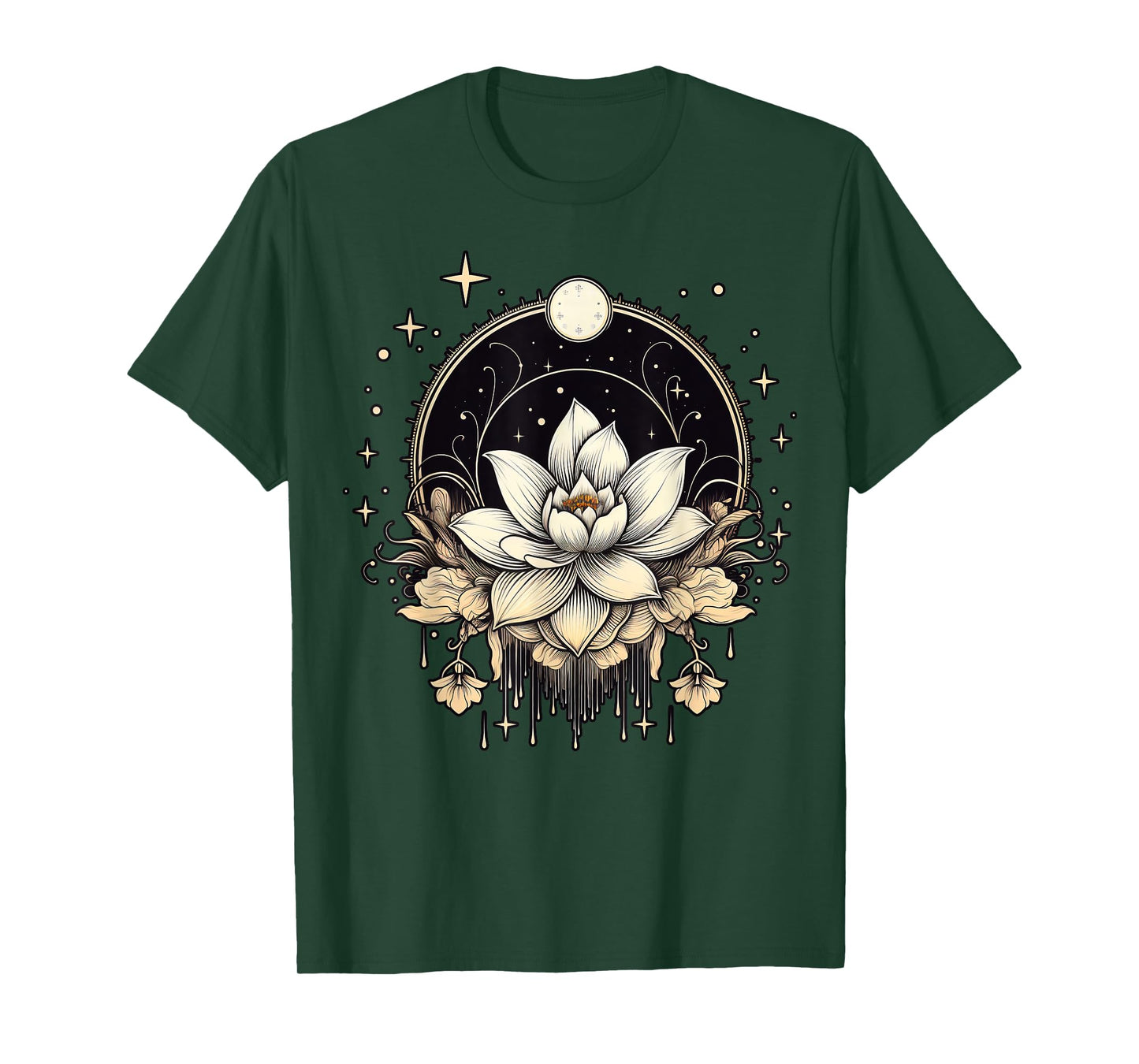 Vintage Lotus Flower on Lotus Flower T-Shirt