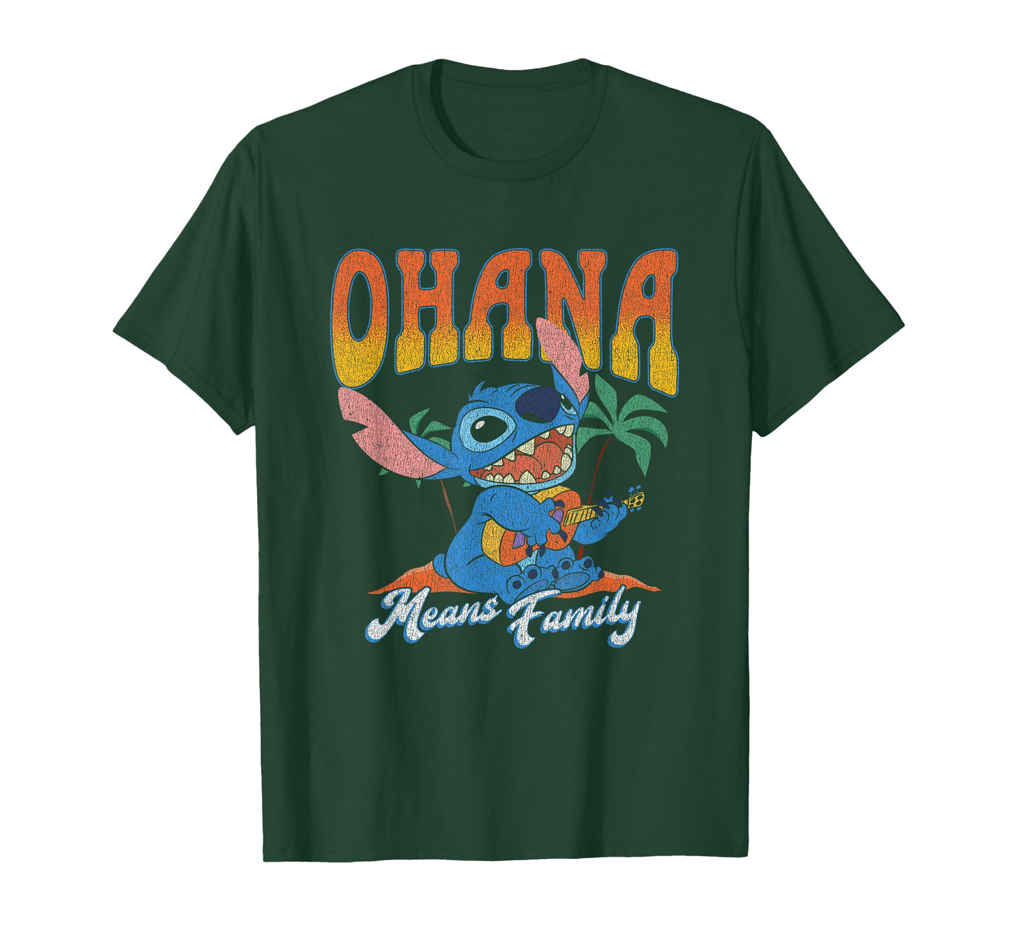 Disney Lilo & Stitch Ohana Means Family Vintage Tropical T-Shirt