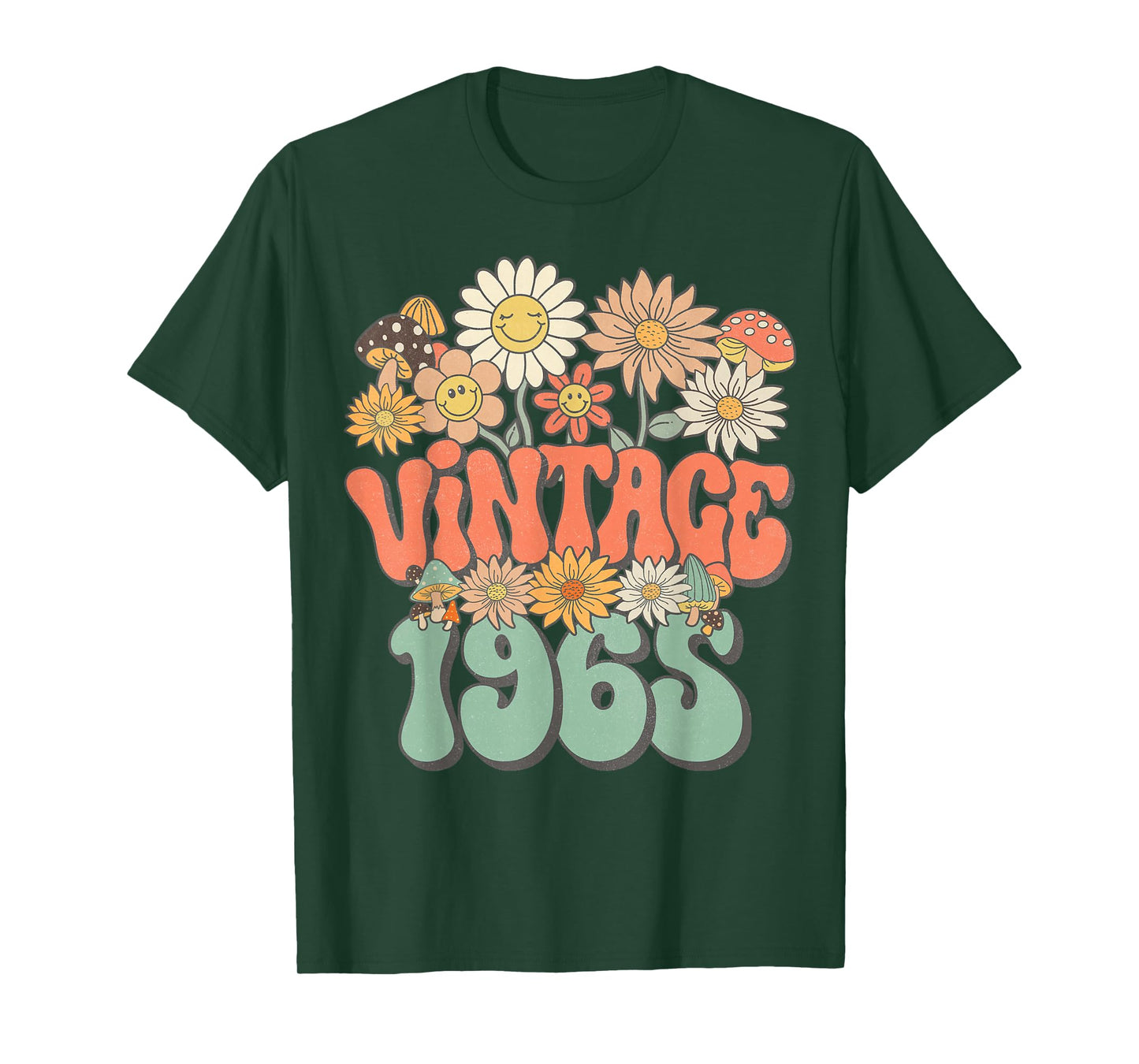 Retro Groovy Vintage 1965 Floral Hippie Daisy 60th Birthday T-Shirt