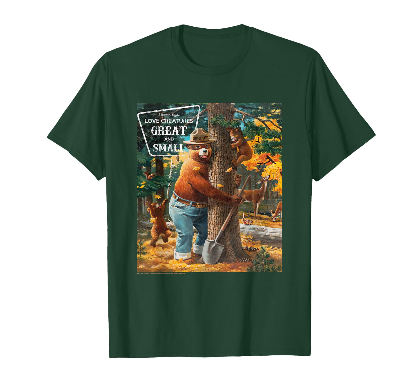 Smokey Bear Love Creatures Great And Small Tree Hug T-Shirt