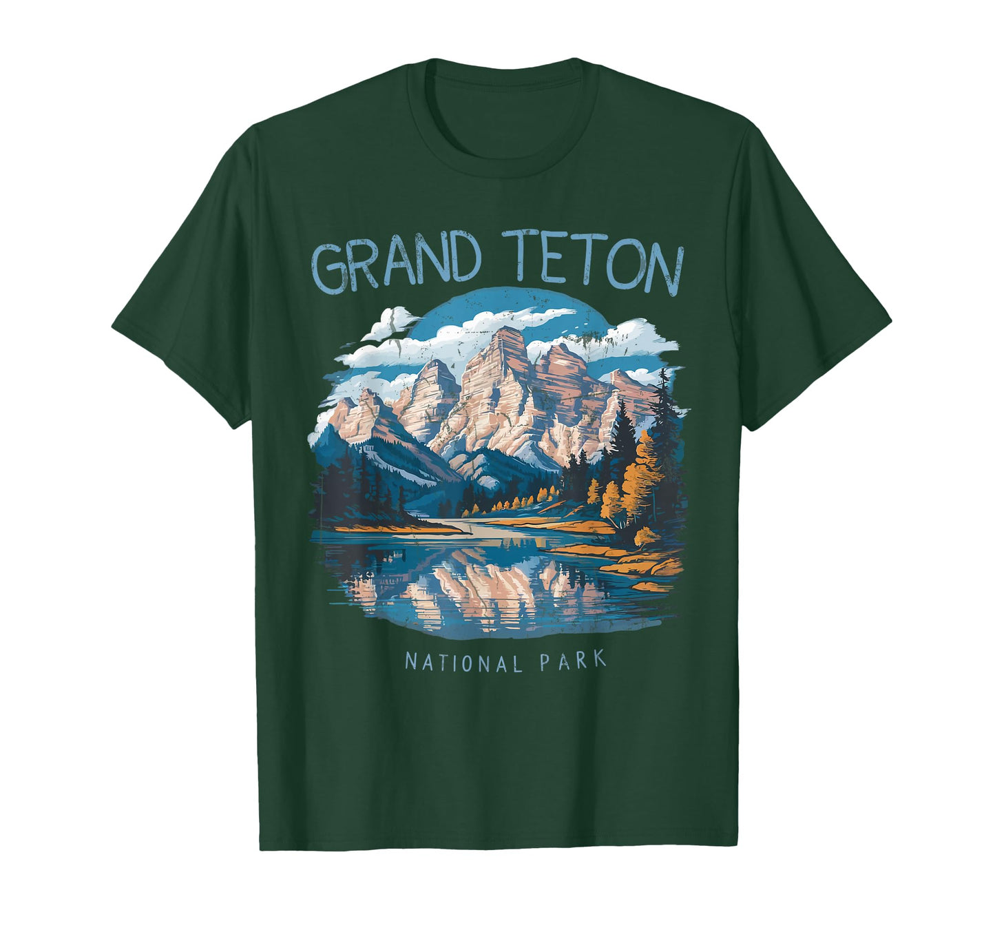 Grand Teton Retro US Wyoming Jackson Hole Lake Vintage Parks T-Shirt