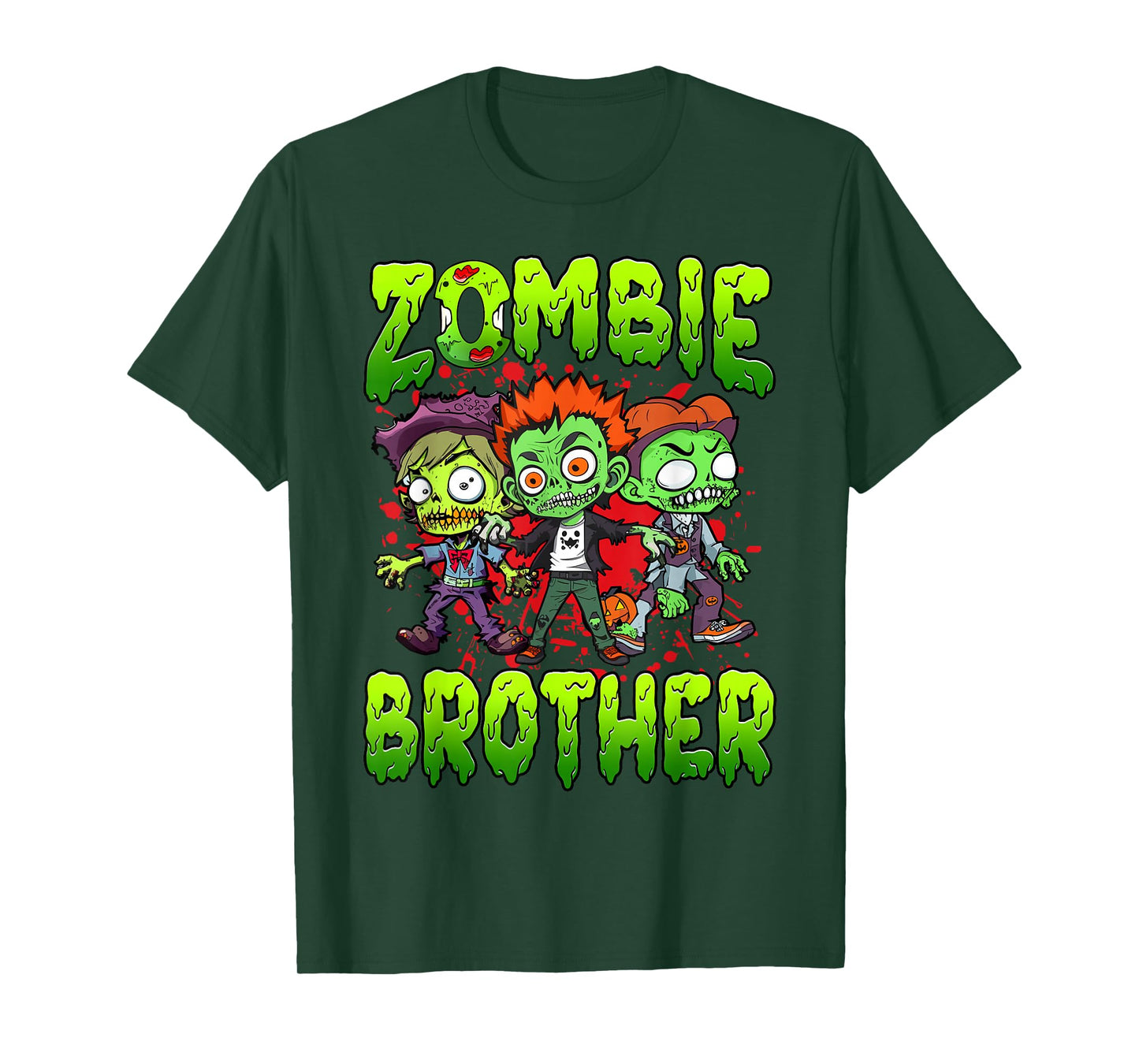 Zombie Brother Halloween Costume Family Matching T-Shirt