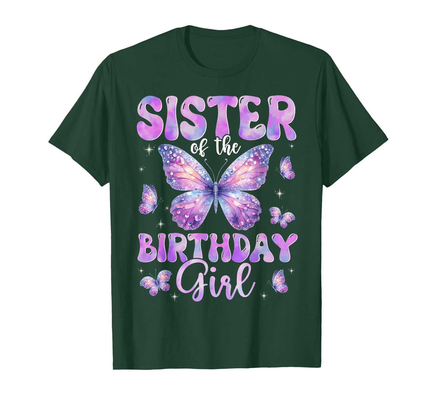 Sister Of The Birthday Girl Butterfly Family Matching T-Shirt