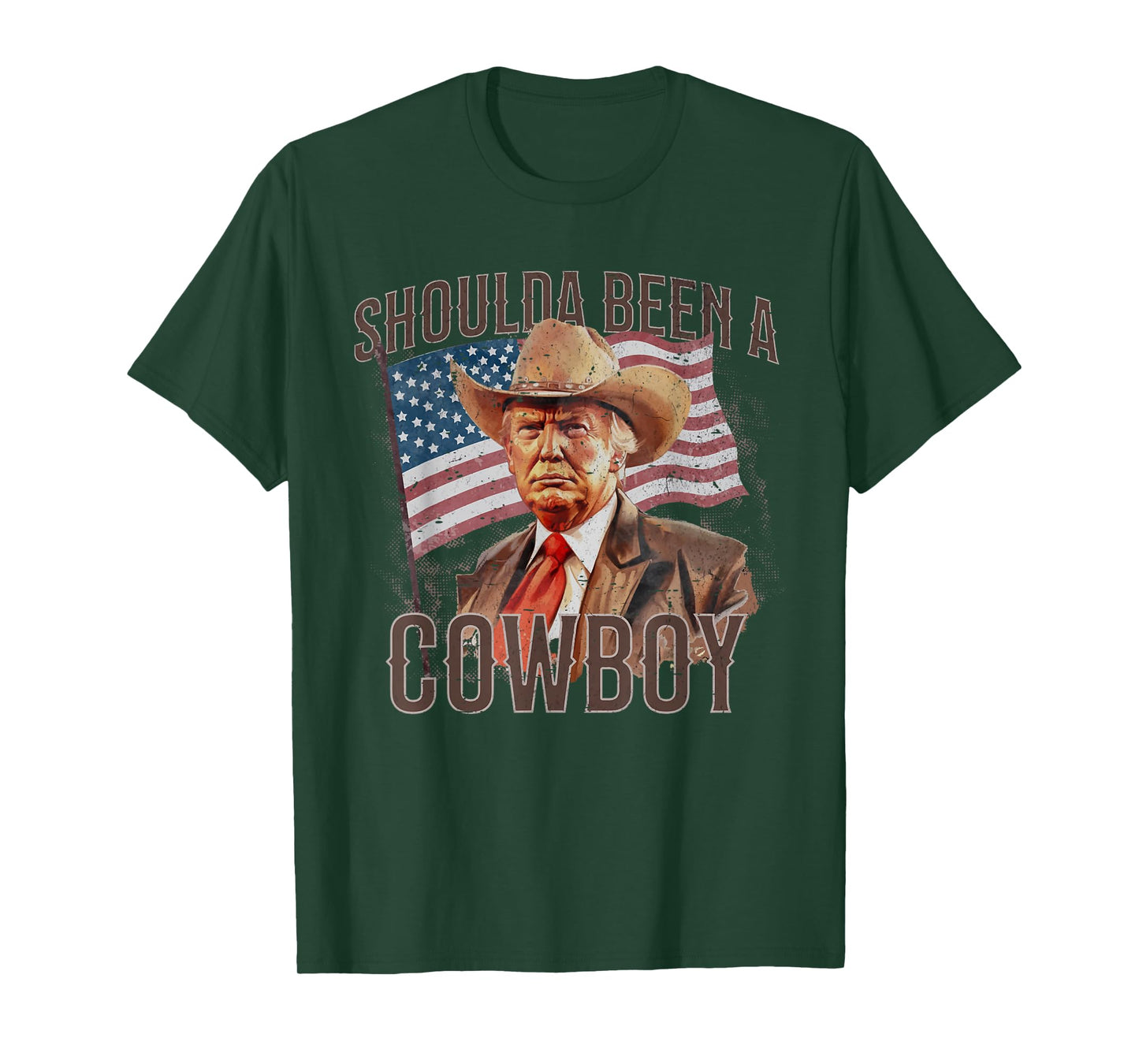Should Have Been A Cowboy Trump 2024 4th Of July US Flag T-Shirt