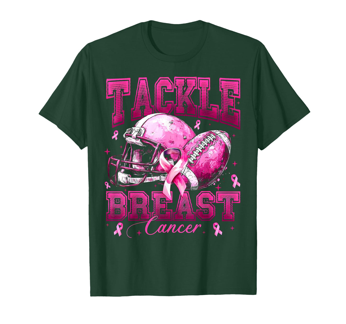 Tackle Breast Cancer Awareness American Football Girl Womens T-Shirt