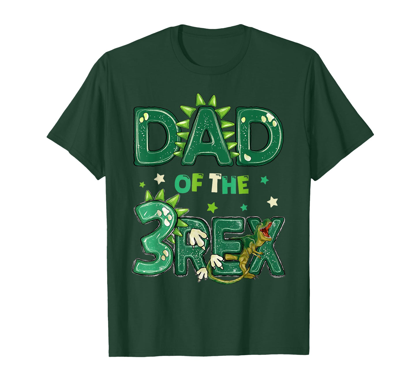 Dad Of The Three Rex Birthday Dinosaur Family Matching T-Shirt