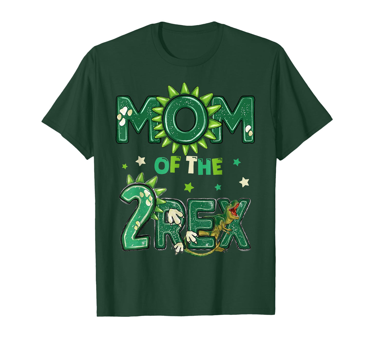 Mom Of The Two Rex Birthday Dinosaur Family Matching T-Shirt
