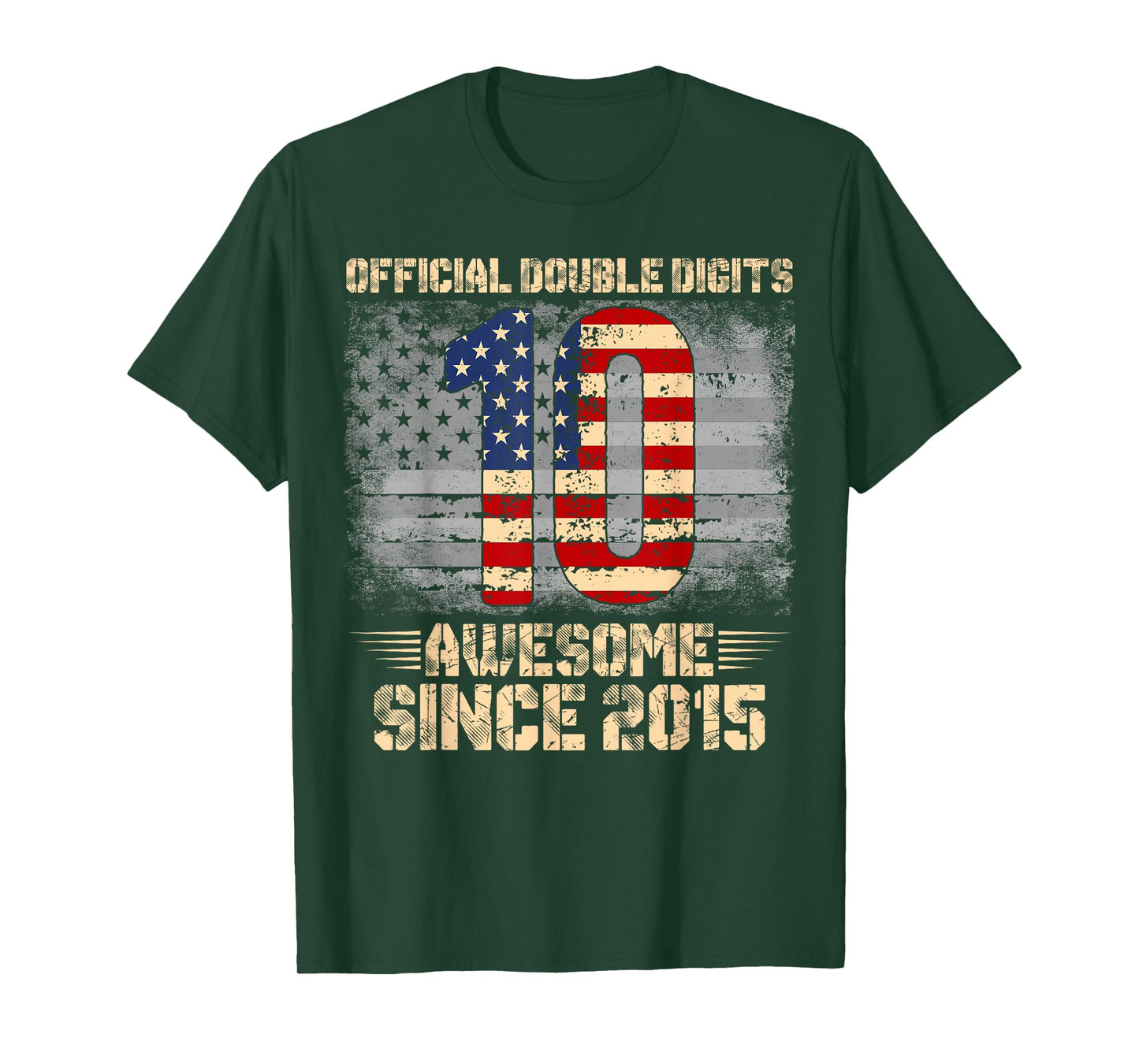 10th Birthday Ten 10 Years Old Since 2015 Double Digits Bday T-Shirt