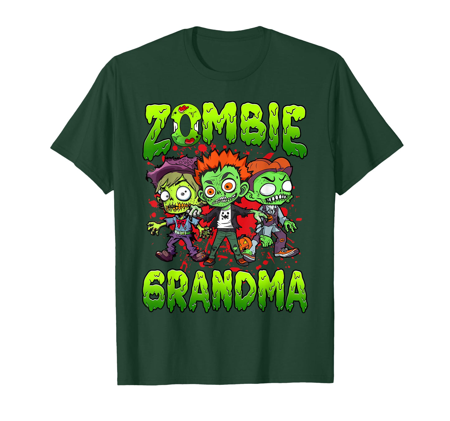 Zombie Grandma Halloween Costume Family Matching T-Shirt, Small, Black