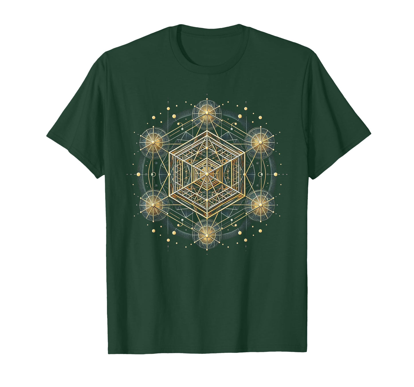 Metatron's Cube Sacred Geometry Spiritual Geometric T-Shirt