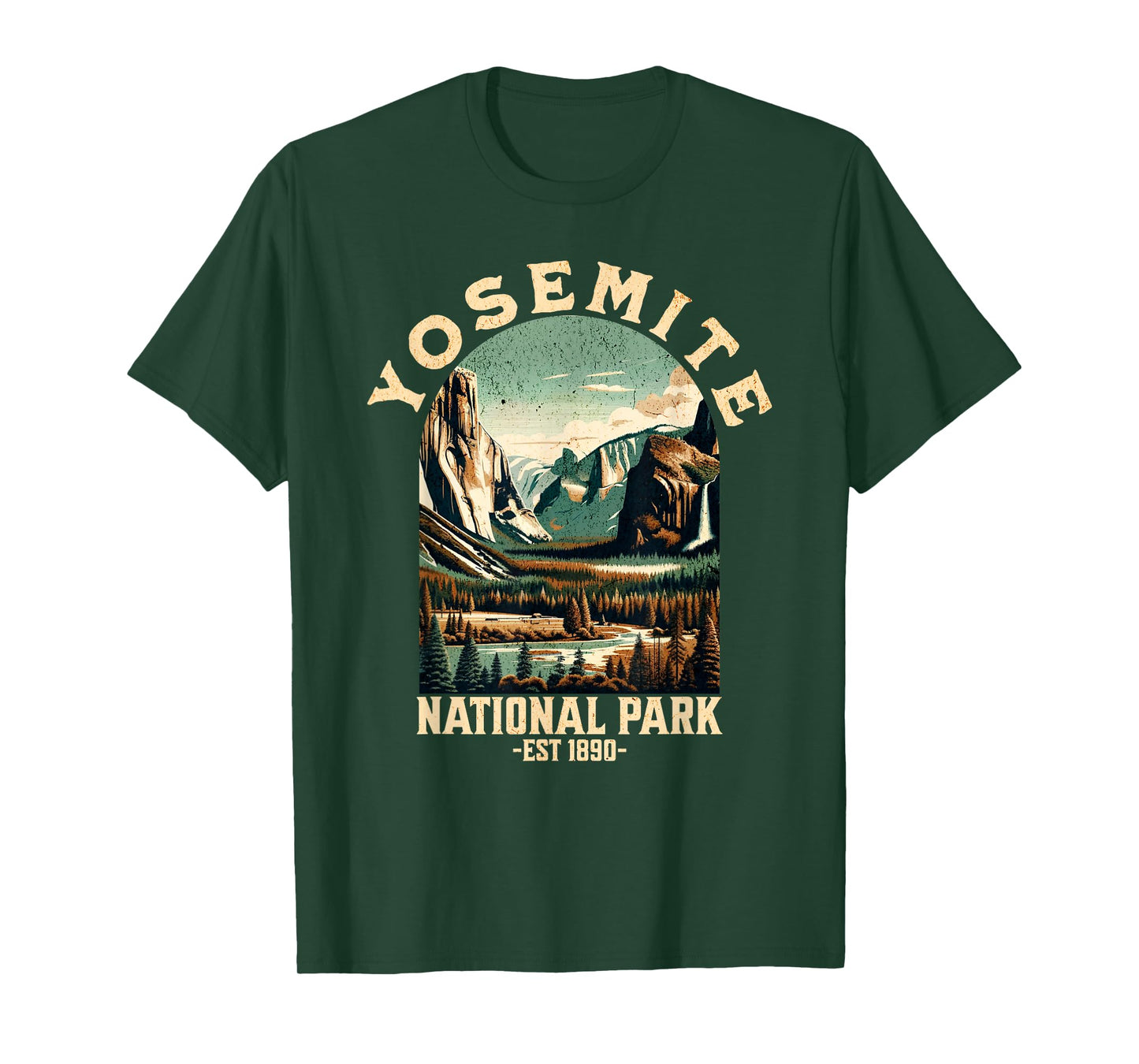Retro Yosemite National Park USA Vintage Hiking T-Shirt
