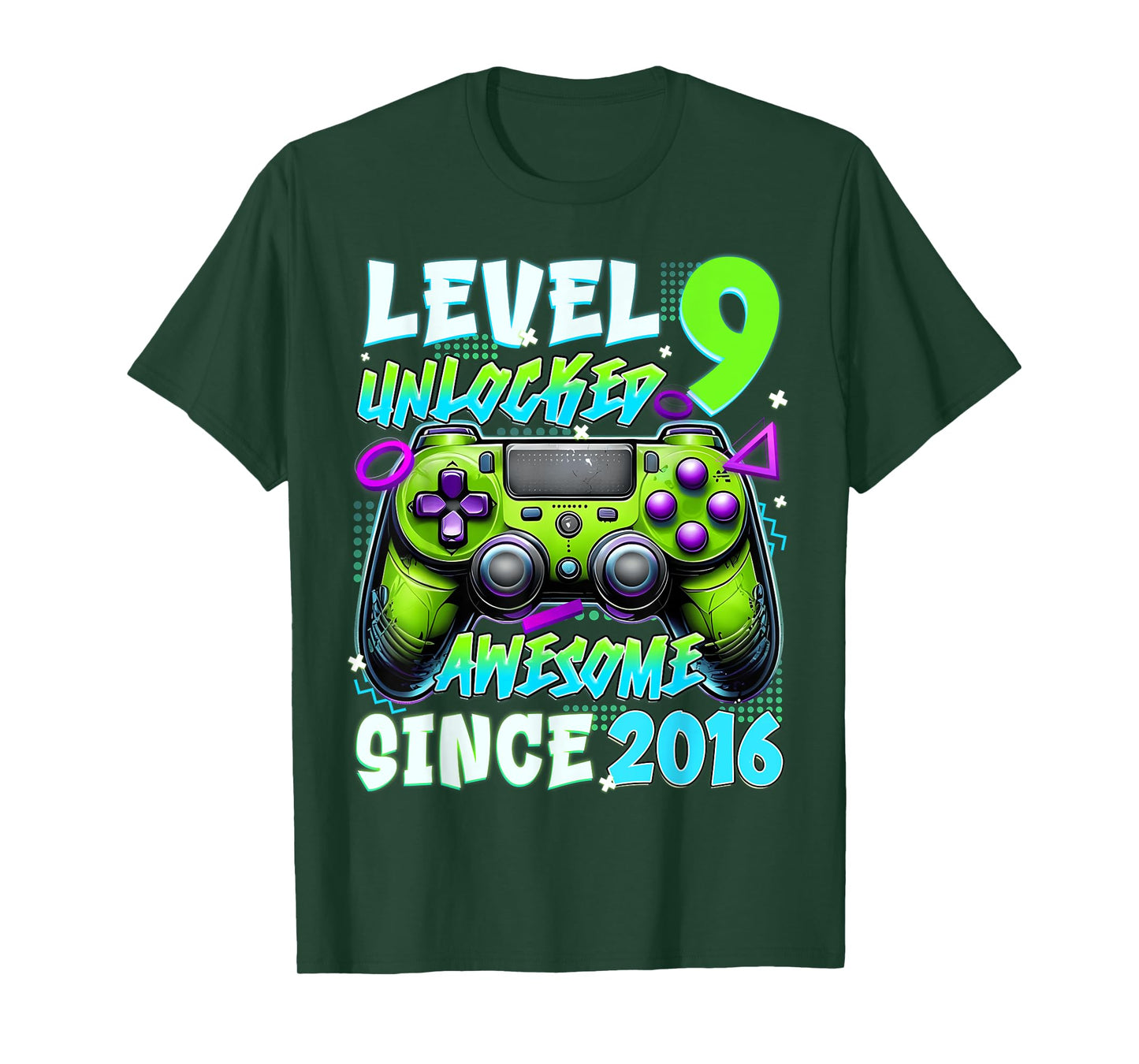 9th Birthday Video Game Level 9 Unlocked Awesome Since 2016 T-Shirt