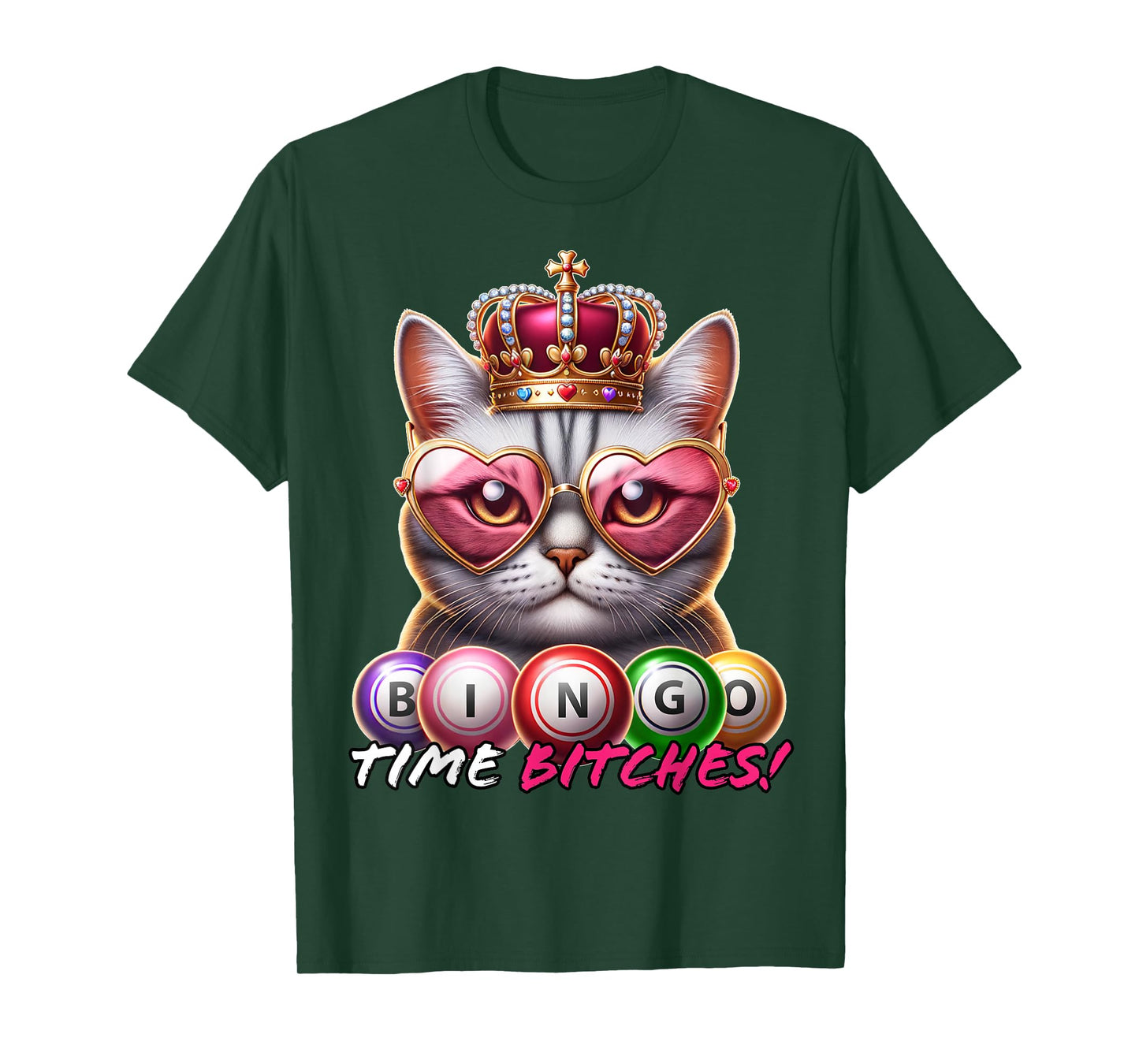 Funny Bingo Gifts for Women Men Bingo Time Bitches Black Cartoon Graphic Modern T-Shirt
