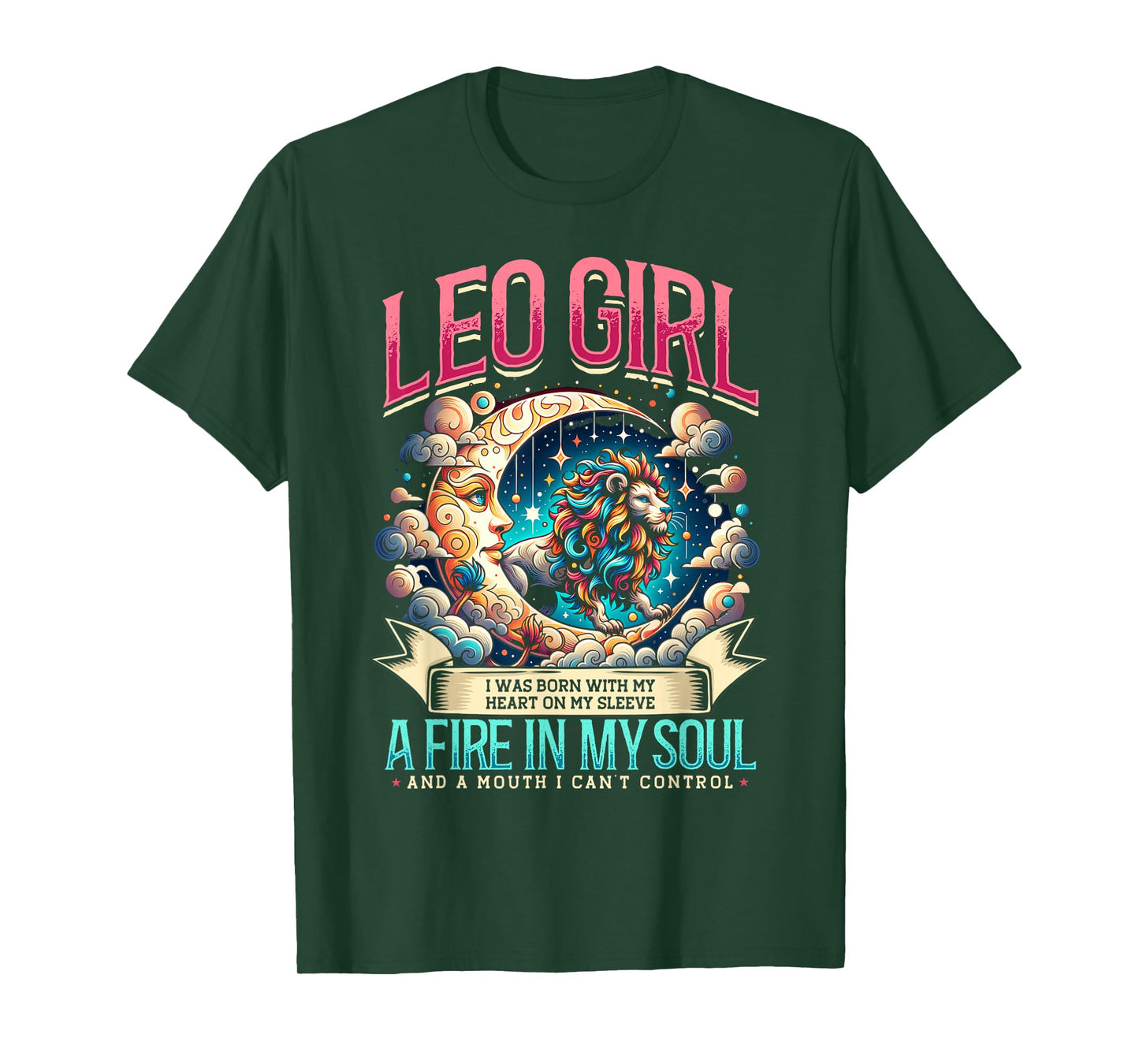 Leo Zodiac Sign Moon Astrology Star Sign, Leo Girl T-Shirt