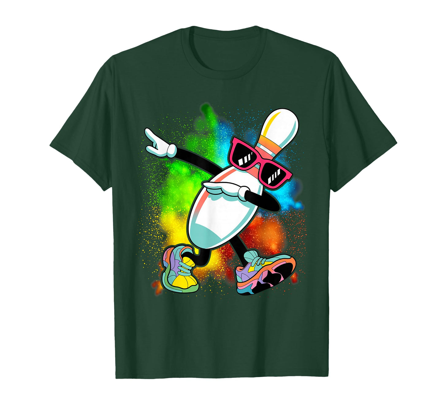 Bowling Pin Dabbing Sunglasses Bowler Player Kids Boys Men T-Shirt