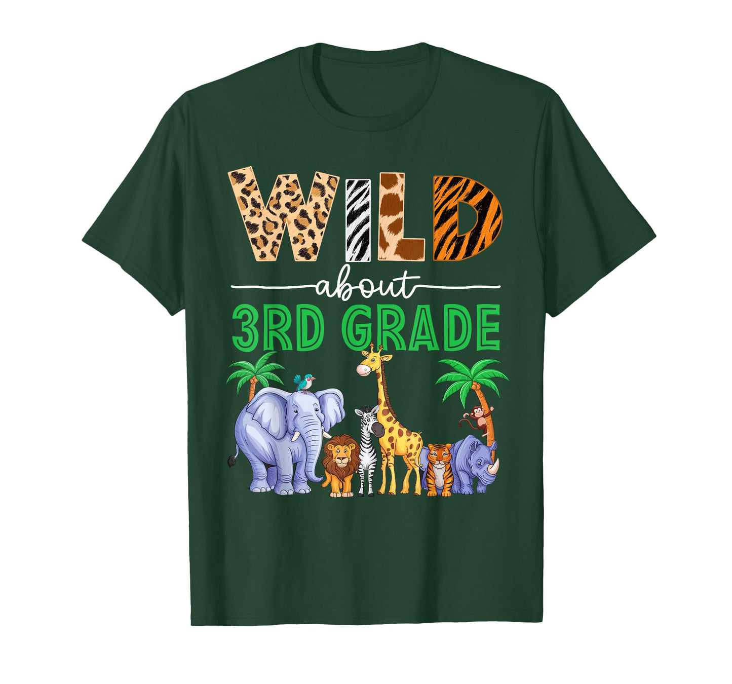 Wild About 3rd Grade Teacher Student Third Grade Zoo Safari T-Shirt
