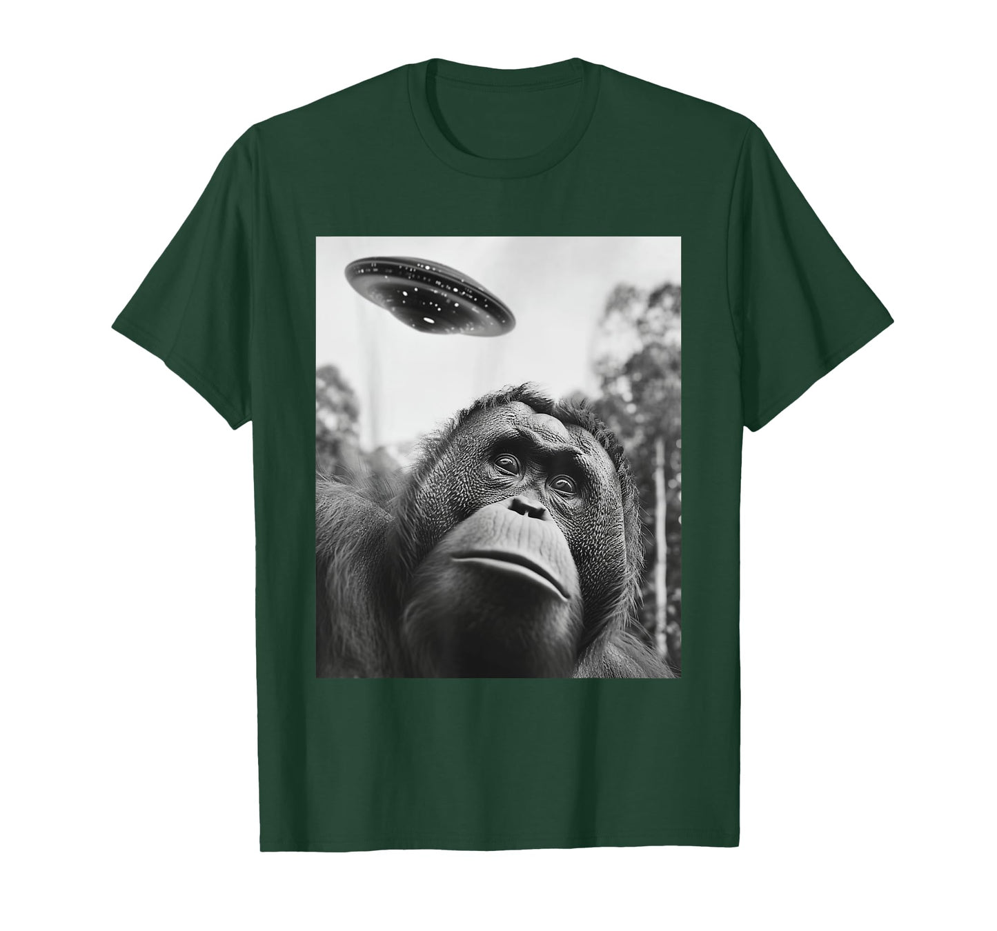 Selfie - Funny Alien Selfie Orangutan UFO T-Shirt