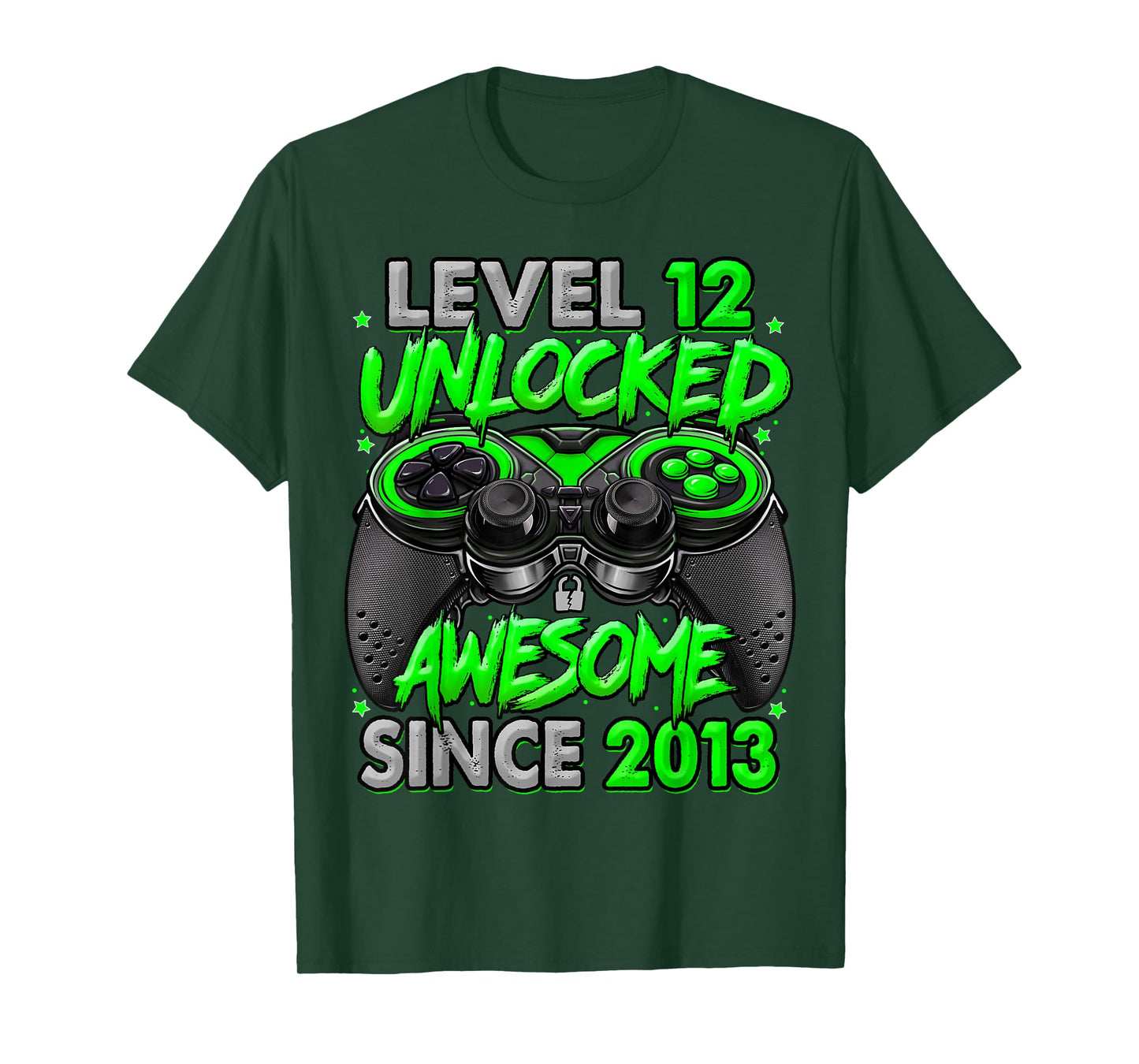 Level 12 Unlocked Awesome Since 2013 12th Birthday Gaming T-Shirt